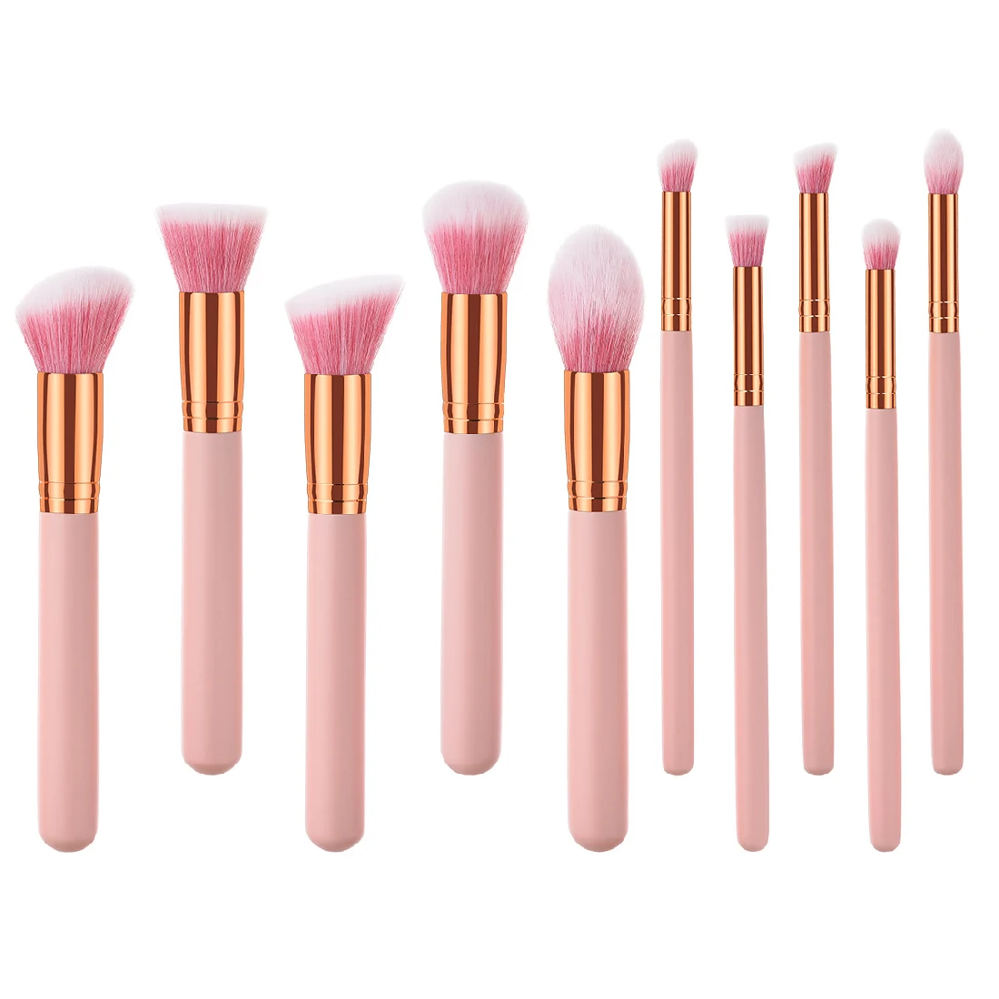 Eye shadow beauty cosmetics foundation blush makeup brush 10 pink makeup brush tool loose powder eye shadow brush set