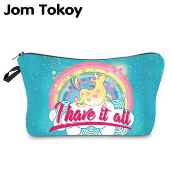

Jom Tokoy Cosmetic Organizer Bag Makeup bag Printing Unicorn Cosmetic Bag Fashion Women Multifunction Beauty Bag hzb753