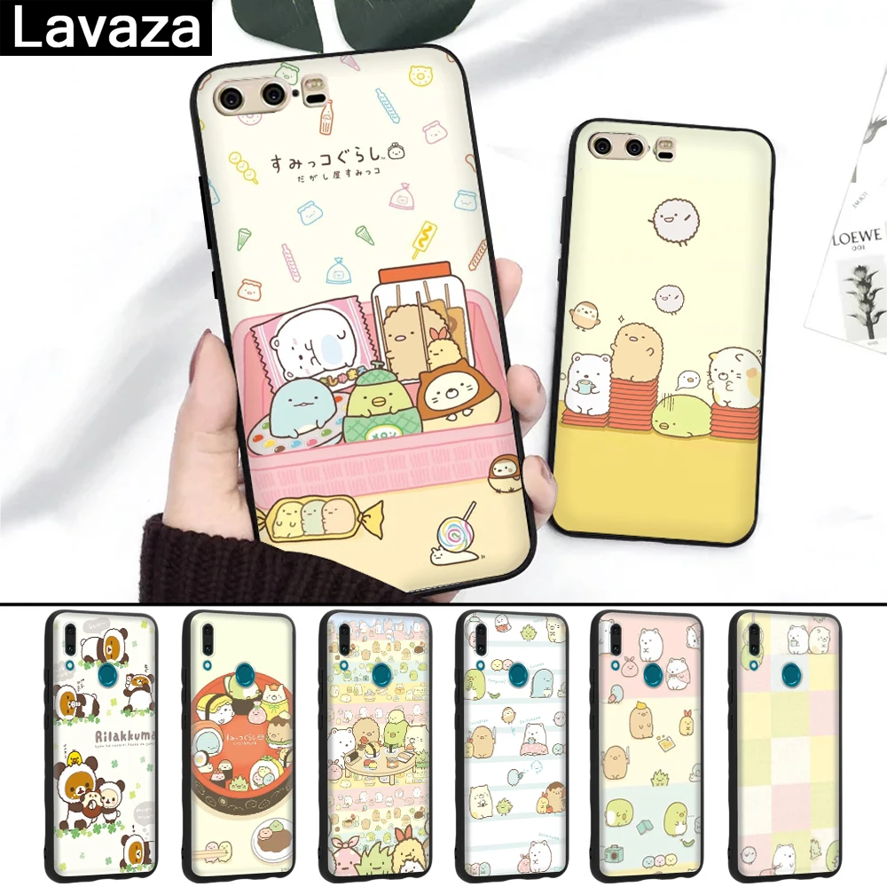 

Lavaza sumikko gurashi Rilakkuma Silicone Case for Huawei P8 Lite 2015 2017 P9 2016 Mini P10 P20 Pro P Smart 2019