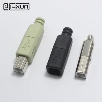 

2set USB B Male Printer Scanner Extender Adapter Data Sync Coupler Converter 4 in 1 DIY Repair Connector Free-Welding