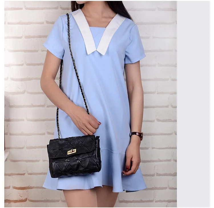 MJ Brand Genuine Leather Women Messenger Bag Patchwork Sheepskin Leather Shoulder Bags Women Crossbody Bag Ladies Chain Handbag (1)