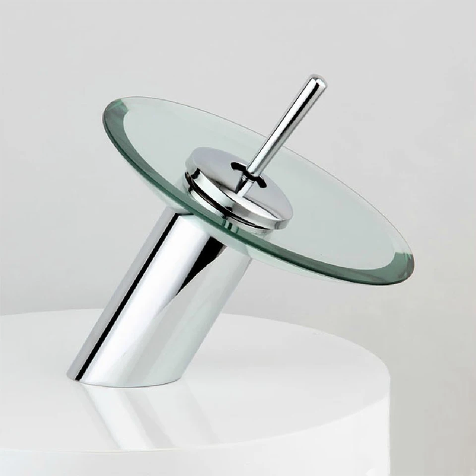 Круглый смеситель Водопад для ванной комнаты хромированная отделка раковины