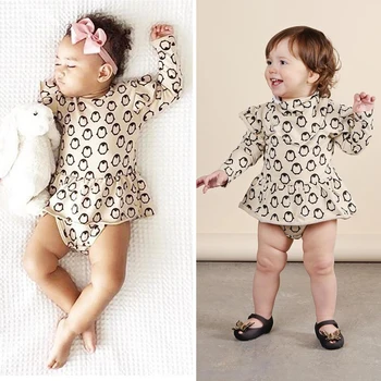 

Newborn Baby Girls Penguin Animal Romper Cotton Clothes Outfit