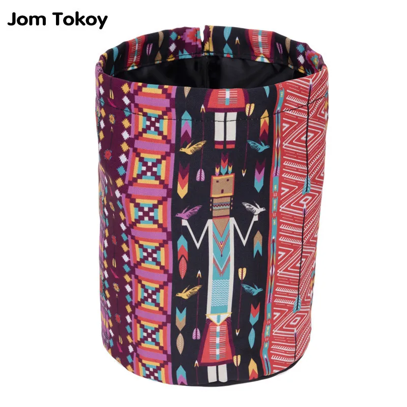 New Arrival Barrel Shaped Travel Cosmetic Bag Nylon High Capacity Drawstring Elegant Drum Wash Bags Makeup