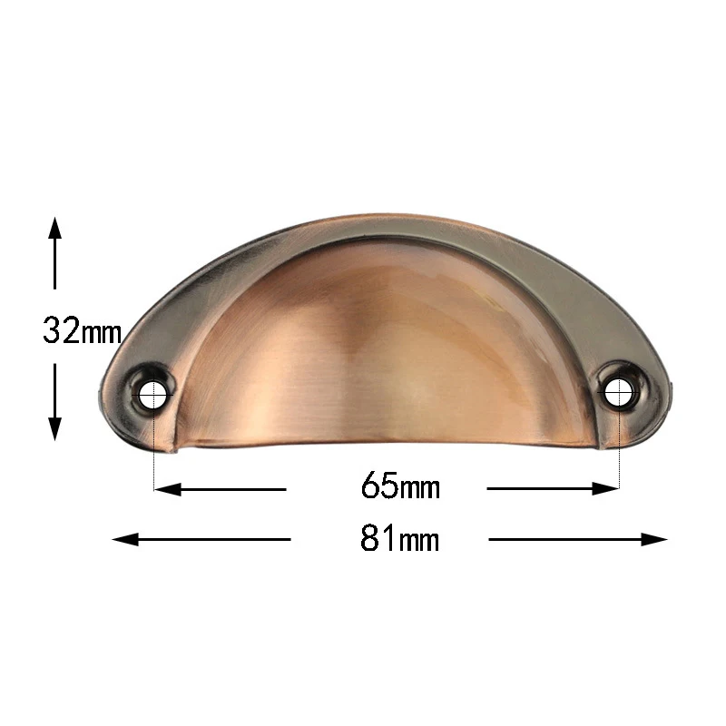 Винтажный металлический шкафчик с ящиками дверные ручки для мебельные ручки, фурнитура антикварный шкаф Железный корпус ручки ретро - Цвет: Brushed Red Bronze
