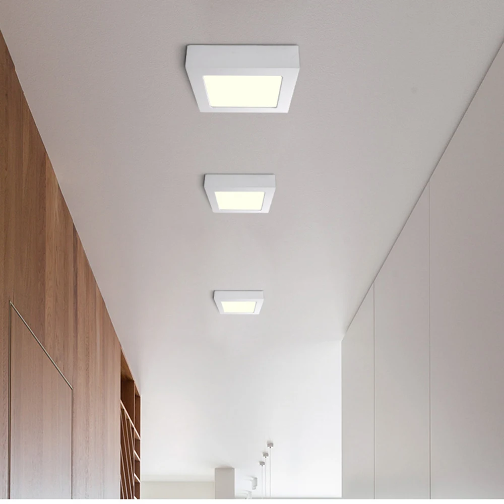 FULOC LED Panel Light Square 6W 12W 18W 24W LED Ceiling Lights AC85