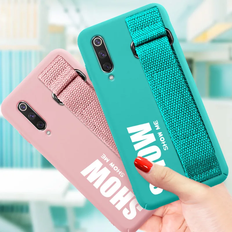 Case For Xiaomi Mi 9 SE 8 Lite Pro 6 6X A2 5X A1 Max 2 3 Mix 2S 3 Mi9 9SE Case Soft Silicone Matte Back Cover Hand Strap Case