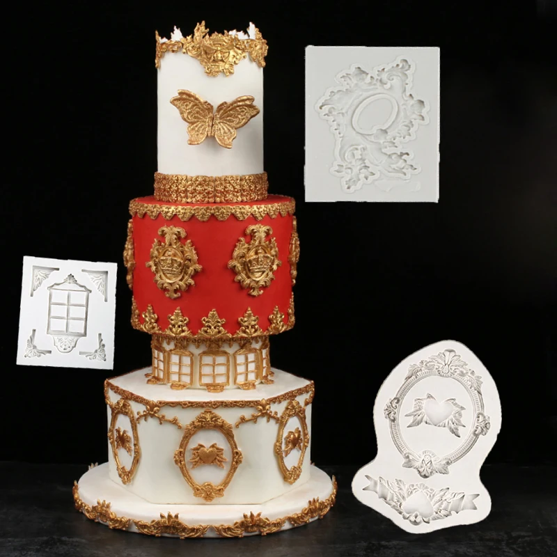 

Embossed Vintage Retro Mould Silicone Mold Fondant Cake Decorating Tool Gumpaste Sugarcraft Chocolate Forms Bakeware