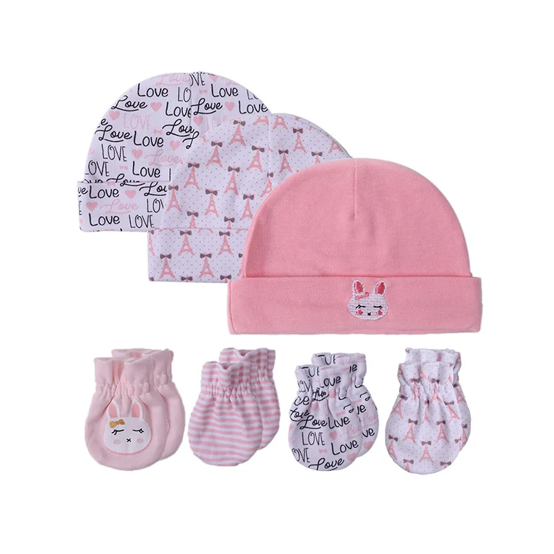 0-6 м, Детские аксессуары, хлопковые детские головные уборы и варежки, милые перчатки для новорожденных, сохраняющие тепло, Детский костюм - Цвет: HP3016