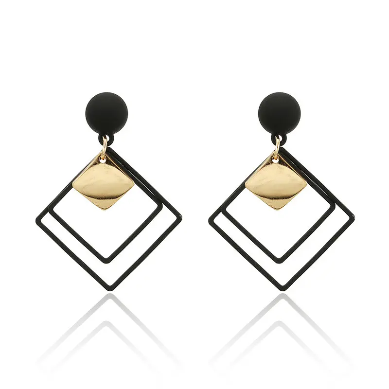 Personality Fashion round geometric wood earrings Retro female tassel long women earrings Jewelry - Окраска металла: 68hei