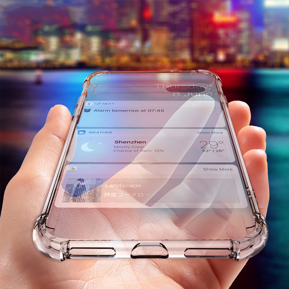 Anti-knock Case For iPhone X 7 8 Plus Clear transparent Silicon Shockproof Soft Cover XS XR MAX 6 6s Cases |