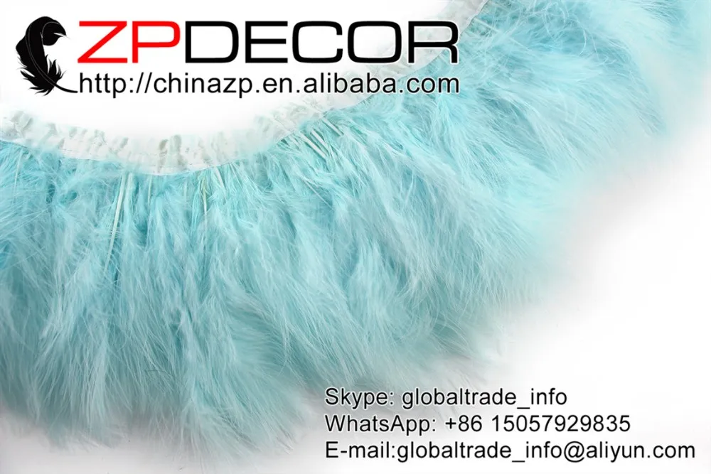 Mint Geen Marabou Turkey Fluff Feather Fringe Trim (31)