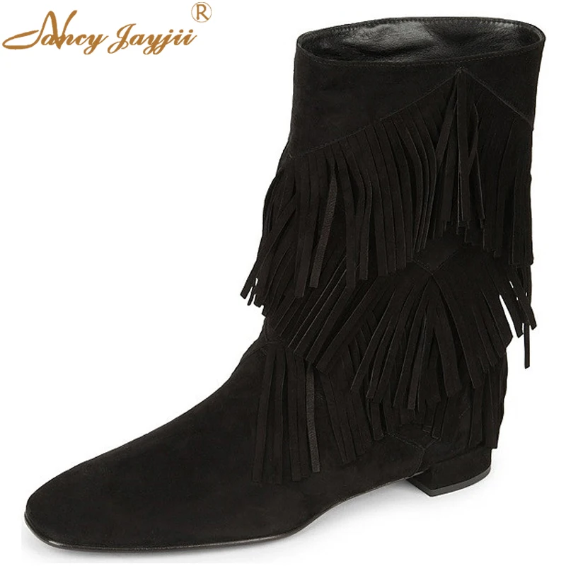 mid calf boots with low heel