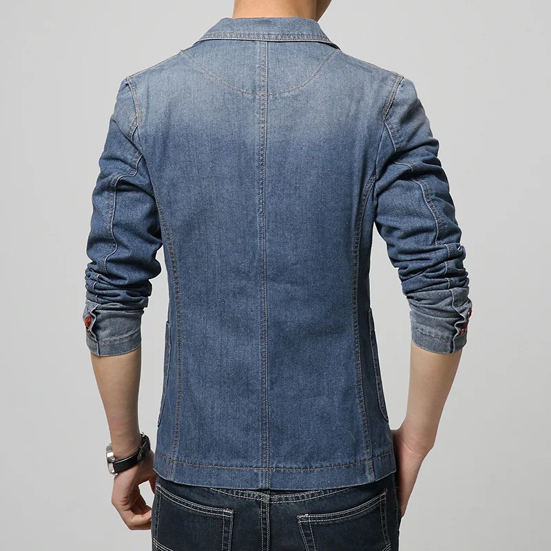 Spring autumn individual single-breasted denim suitsmen's casual suit jacket amazon blazers dropshipping dance wedding top coat Spring autumn individual single-breasted denim suitsmen's casual suit jacket amazon blazers dropshipping dance wedding top coat
