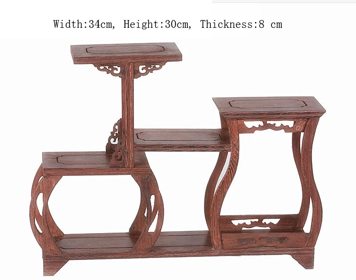 

Exquisite Chinese Decoratable Classical Handmade Wenge Wooden Display Stand Shelf No.4