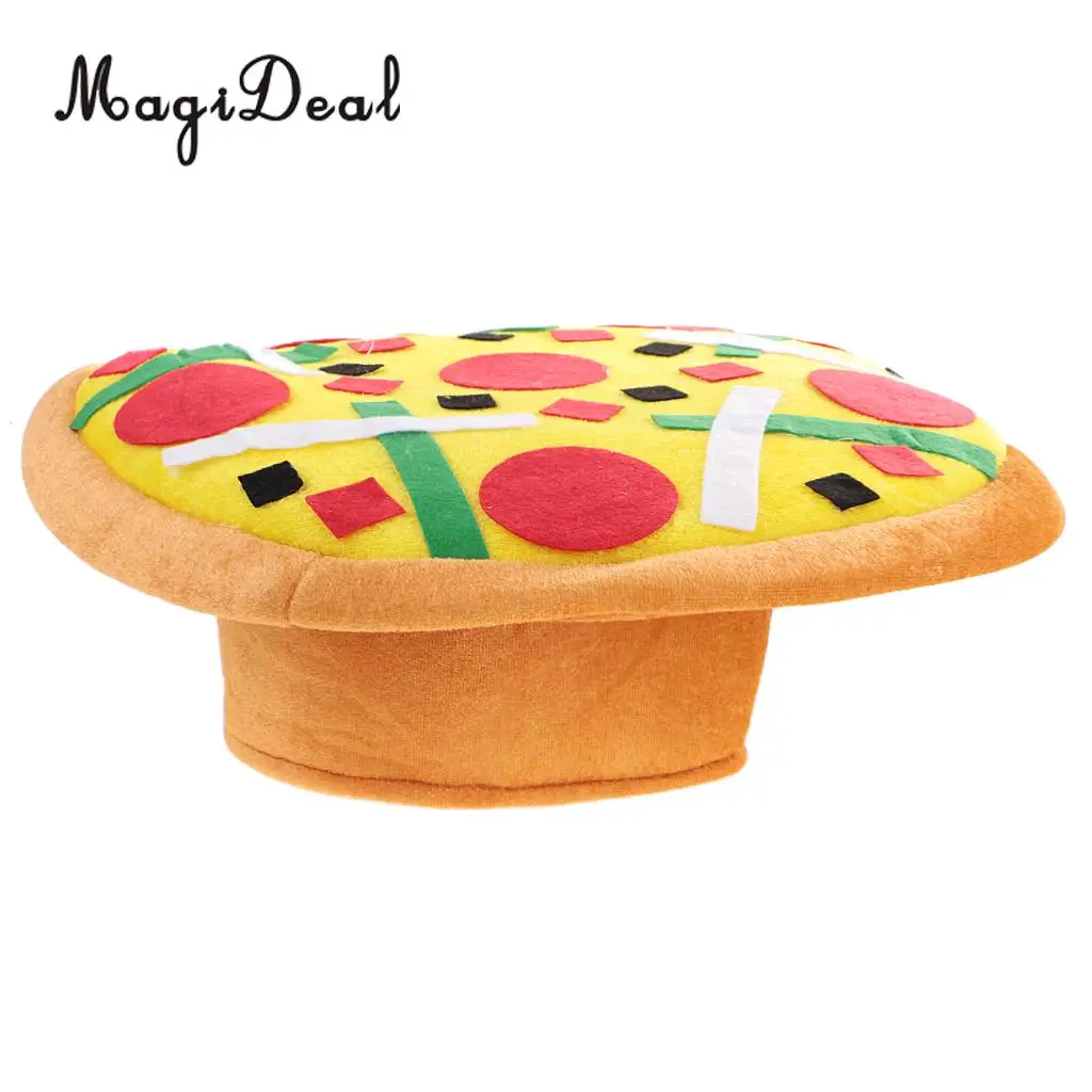 MagiDeal Adult Kids Pizza Shape Hat Halloween Christmas Carnival Birthday Party Cap Fancy Dress Costume Prop 