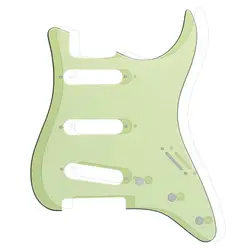 Без боковых отверстий 3Ply Гитара накладка Страт SSS мятный зеленый и прозрачный шаблон для части для гитар FD ST аксессуары