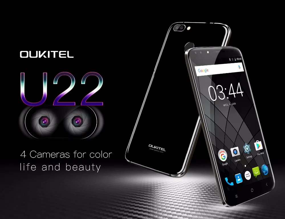 Оригинальный Oukitel U22 Смартфон Android 7,0 5,5 "четыре Камера 8.0MP + 5MP 16 GB Встроенная память 2700 mAh 4 ядра MTK6580 отпечатков пальцев телефона