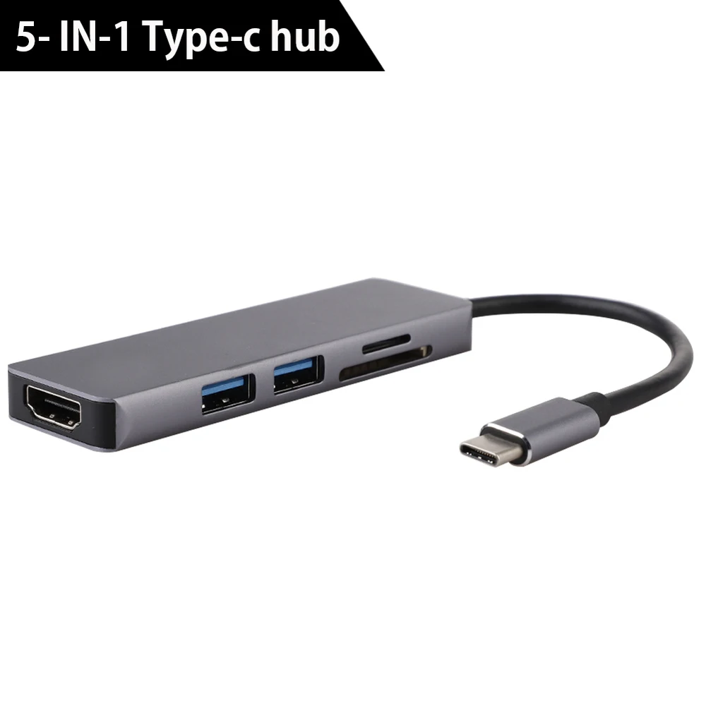 

5 in 1 Type C Adapter Hub to Hdmi USB 3.0 SD TF Card Reader for Laptop PC Accessories USB HUB For Macbook pro USB-C USB C HUB