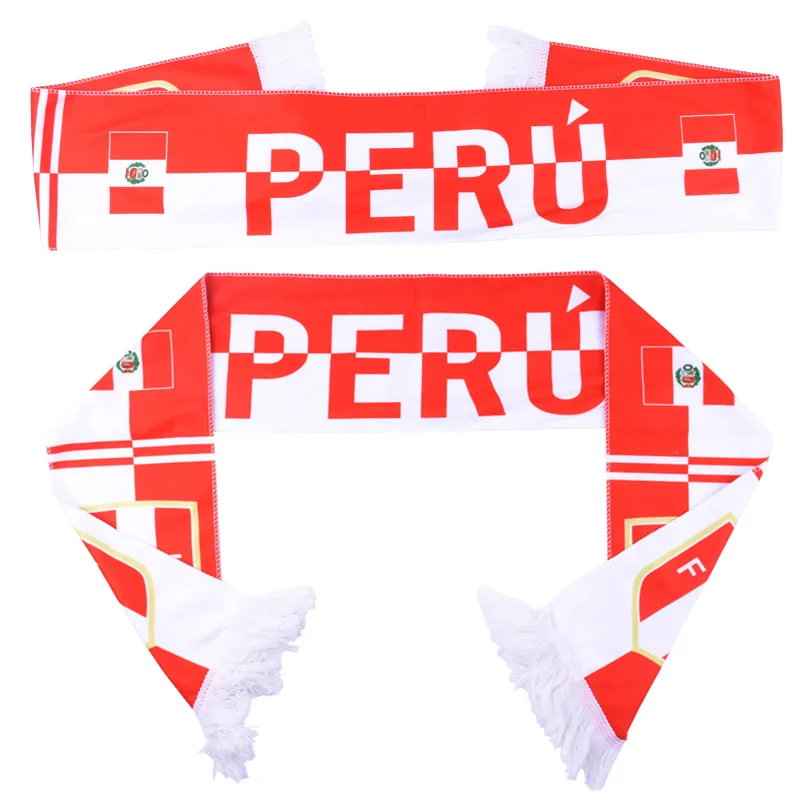 Summer Football Fans Scarf Peru Soccer Fan Carnival Country Team Flag Banner Applause Scarves | Аксессуары для одежды