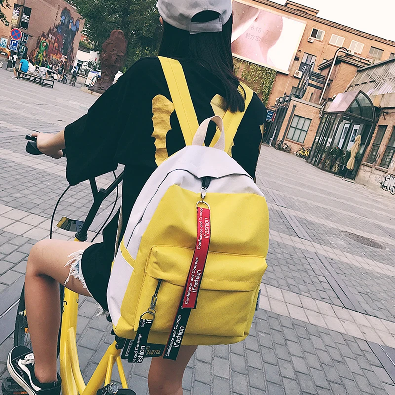 Korean School Backpack Lady Canvas Backpacks Big Shoulder Bag Rucksack