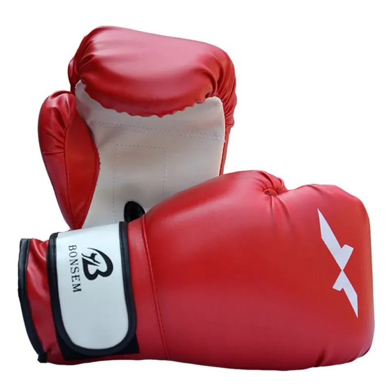 

1 Pair Adult Boxing Gloves Adjustable PU Mittens Mitts Hand Protector Fitness Fighting Accessories