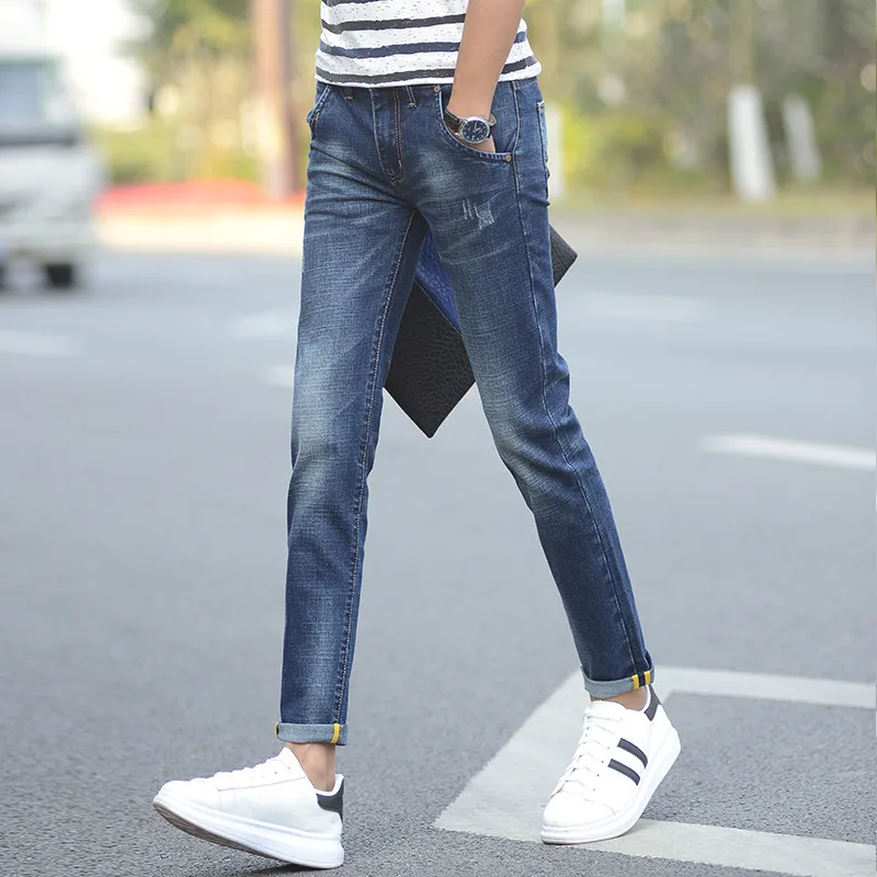 Summer Men's Denim Jeans Ankle length Pants Calca Masculina Brand