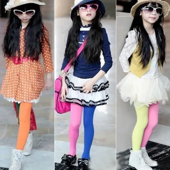 

Trendy Candy Color Baby Girls Kids Two-colors Seamless Pantyhose Tights Stockings Dropshipping