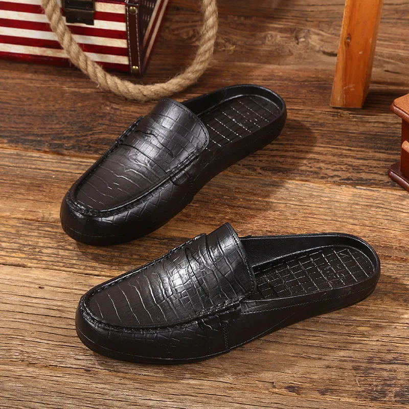 

Mazefeng 2018 New Fashion Summer Men Casual Slippers Men Leather Slippers Outdoor Male Slides Antiskid Breathable Thick Bottom