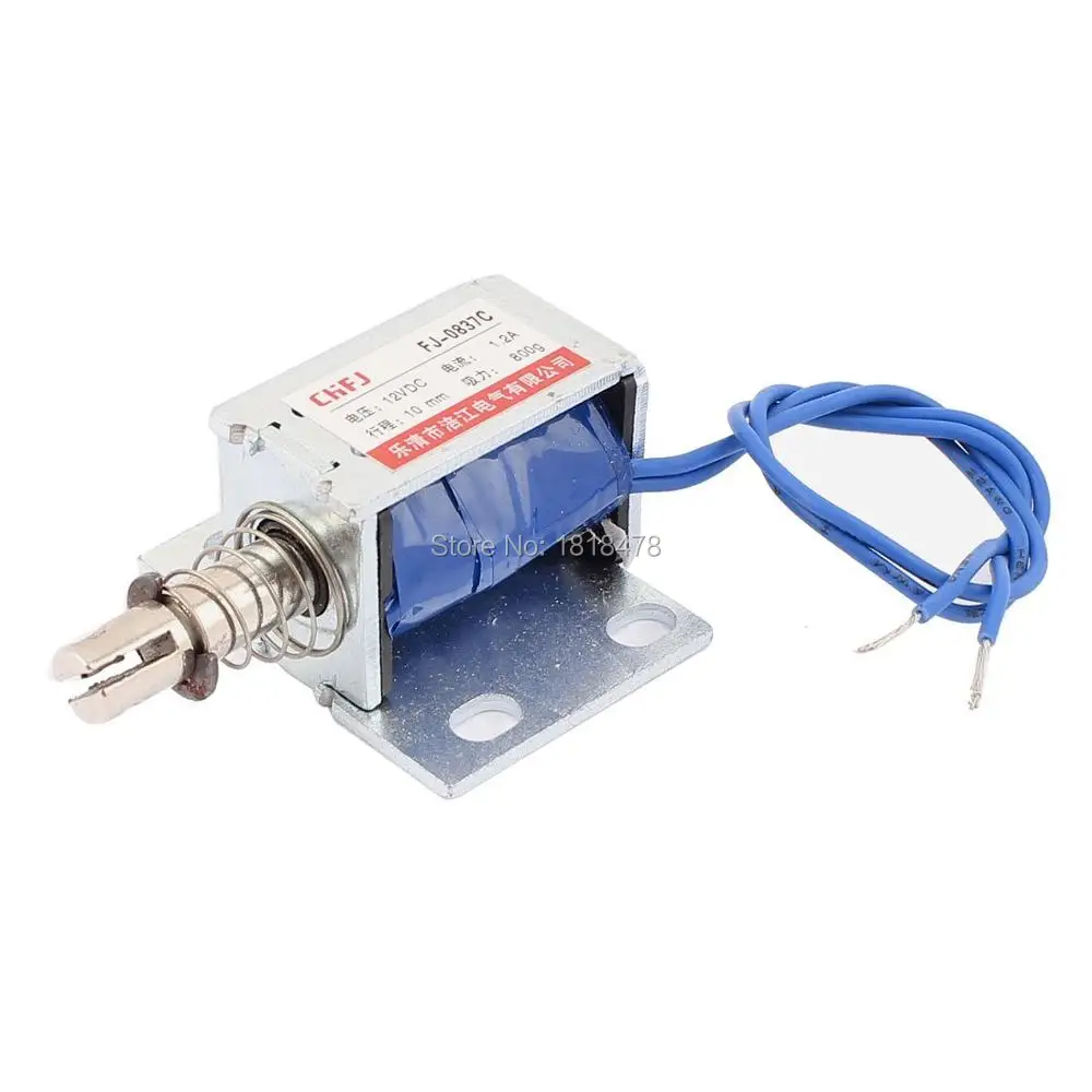 

FJ-0837C Push Pull Type DC Electromagnet Magnet Solenoid 10mm 800g DC 12V 1.2A