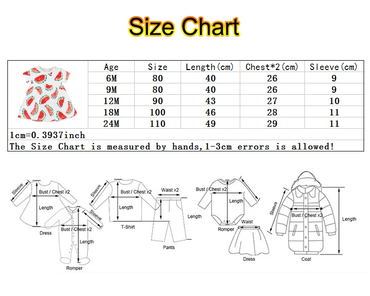 Baby clothes girl dress Size Chart