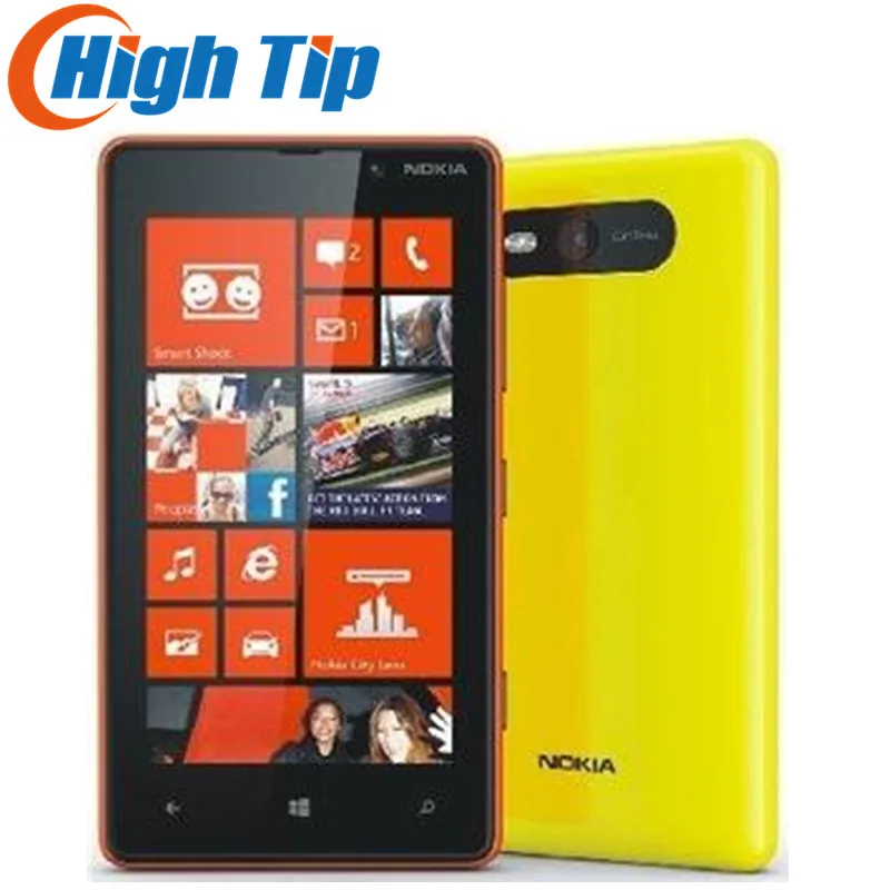 Разблокированный мобильный телефон Nokia Lumia 820 Windows wifi gps 8MP двухъядерный 8 Гб встроенной памяти отремонтированный