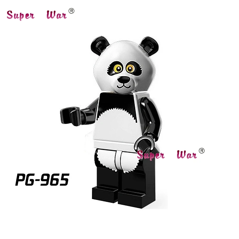 

Single Animal Panda Man Collectible Mr Banana Rabbit Penguin Shark Action building blocks model bricks toy for children