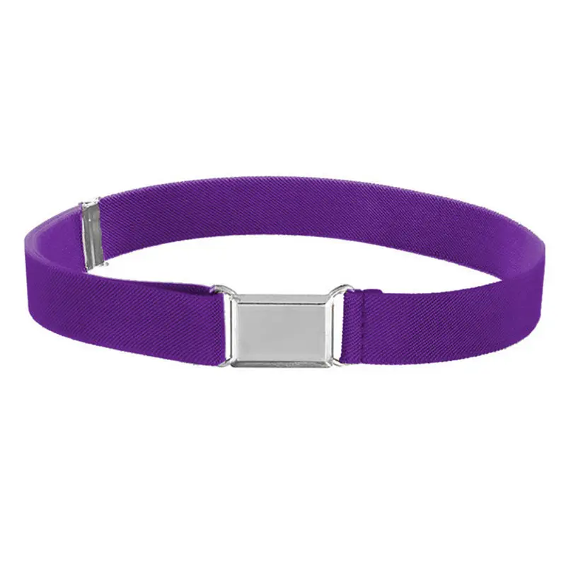 Kids Toddler Belt Elastic Adjustable Stretch Unisex Belts Silver Square Buckle waistband Belt For child 40FE121