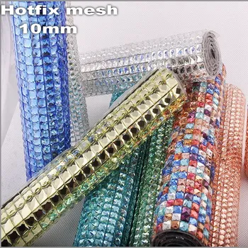 

Shinning 10mm full Glass Rhinestones hotfix hot fix Iron On glue on applique Banding Mesh sheet Wedding Dresses shoes Decorative