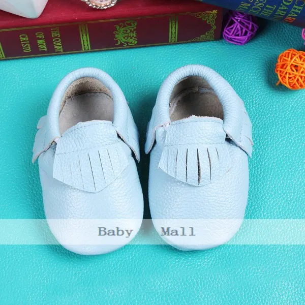 Cores de Couro Macio do Bebê Caminhantes da Criança do Bebê Genuíno Menino Sapatos Primeiros Mocassins Anti-deslizamento Infantil Franja 24 9 24 cores de couro genuíno macio do