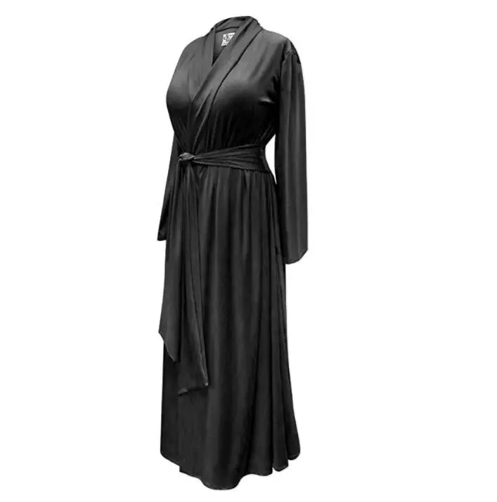 WBCTW Long Sleeve Bandage Dress Floor Length Deep V-neck XXS-7XL 8XL 9Xl Plus Size Elegant Woman Party Navy Blue Satin Dresses | Женская