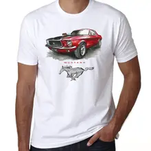 Горячая Распродажа, модная красная Мужская футболка Mustang, итальянская футболка для фанатов автомобилей, белая футболка DT