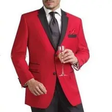 Красные мужские костюмы, мужские смокинги, свадебные костюмы жениха для вечеринки, выпускного вечера, мужские зауженное пальто впору, брюки, куртка