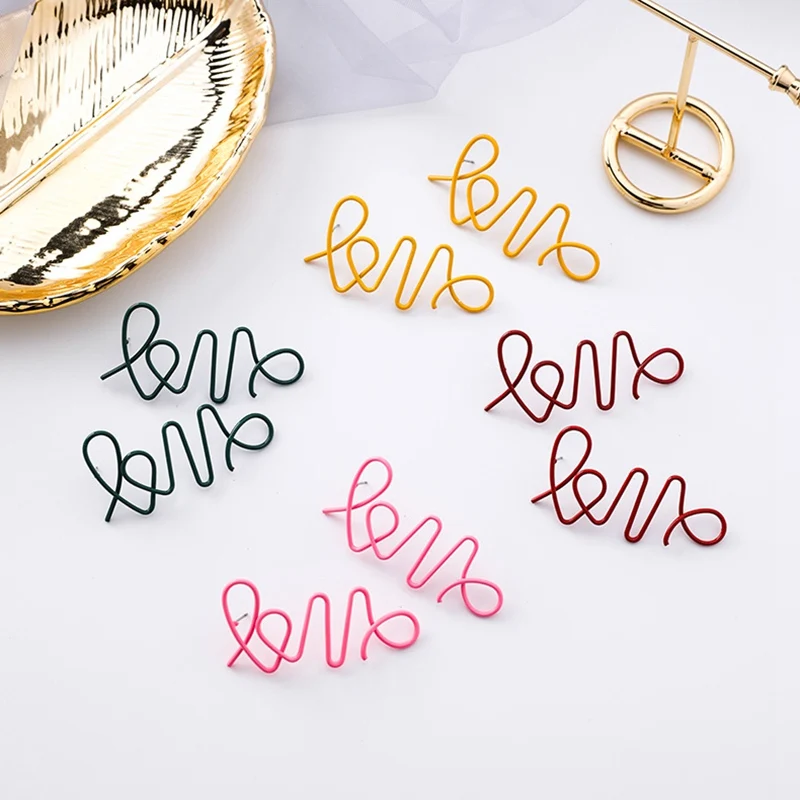 

2019 Colorful Letter Earrings Geometric Earrings for Women Jewelry Girlfriend Gift Pendientes Irregular Personality Brincos