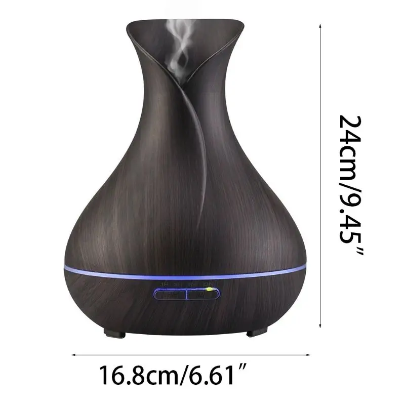 

400ml Wood Grain Ultrasonic Essential Oil Diffuser Light AU US UK EU Aroma Aromatherapy Fine Fog Humidifier Anti Slip Base Room