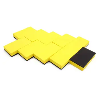 

uxcell 10Pcs Yellow Car Waxing Polishing Compound EVA Foam Sponge Pads Cleaning Brush
