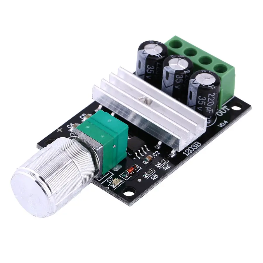 

Hot Selling PWM DC 6V 12V 24V 28V 3A New Motor Speed Controller Switch 1203BK