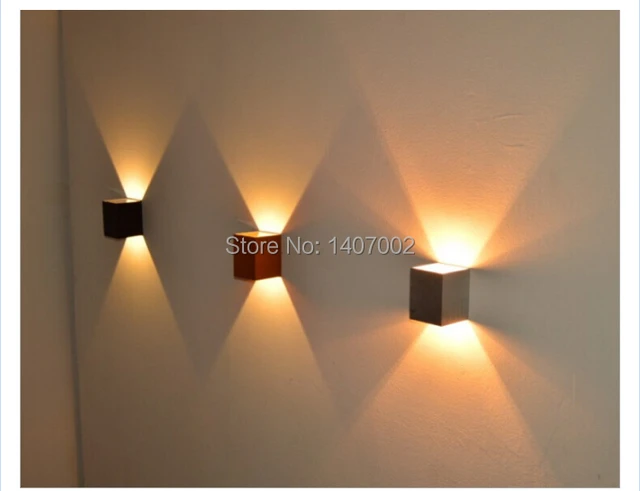 bathroom lighting fixture modern wall light 3w 8pc square bedside