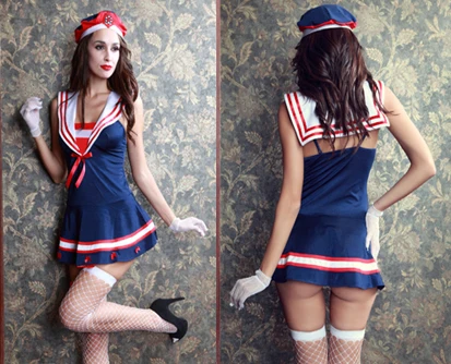 

Hot Sale Uniform Temptation 5 Pcs Student Role Playing Sexy Nautical Marine Sailor Costume Sweet Woman Sexy Navy Uniform