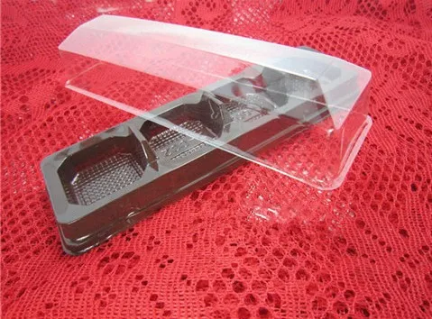 

plastic Cake tray 4 hole mooncake Packaging Box/ decoration cake packaging/PVC cake box