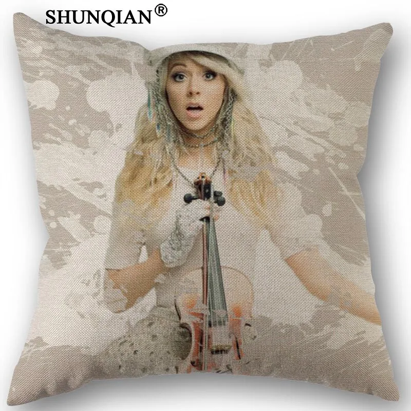 Заказная наволочка из парусины с принтом Lindsey Stirling 45x45 см с одной стороны Свадебная декоративная наволочка льняное белье Наволочка - Цвет: 16