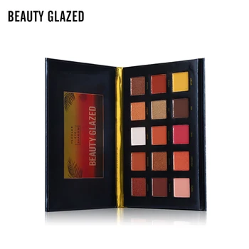 

BEAUTY GLAZED Portable 15 Colors Sunset Eye Shadow Palette Pressed Highlighter Glitter Powder Eyeshadow Pallete Cosmetics