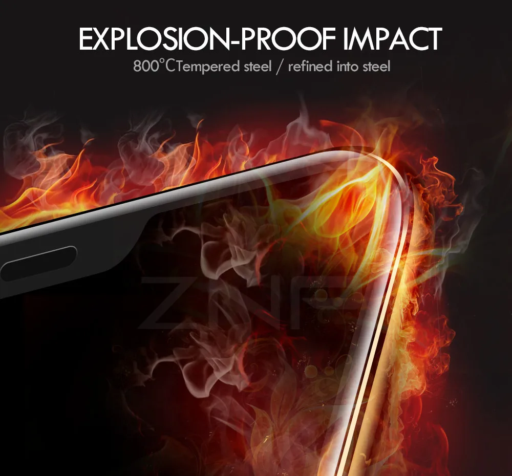 ZNP 15D Gebogene Rand Vollen Abdeckung Screen Protector glas auf die Für iPhone X XS Max XR Screen