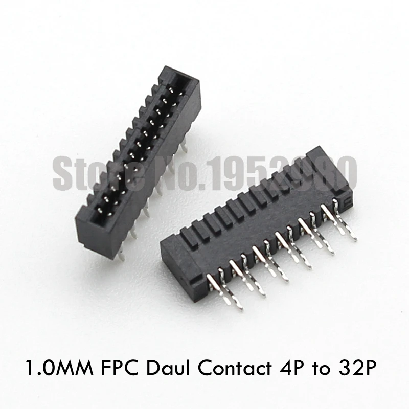 50PCS 1.0mm Pitch FFC/FPC Connector Double Row Daul Contact Straight Pin Black 4 5 6 7 8 10 12 14 16 18 20 24 26 30 32 | Обустройство